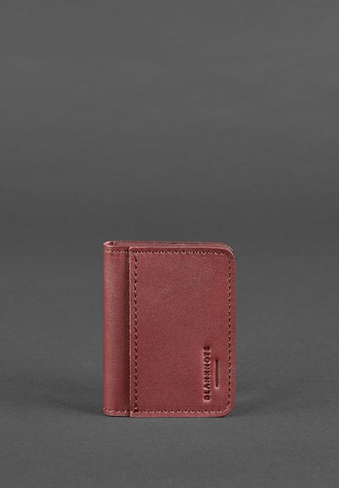 Кожаная обложка для ID-паспорта и водительских прав 4.1 бордовая с гербом