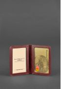 Фото Женская кожаная обложка для ID-паспорта и водительских прав 4.0 бордовая