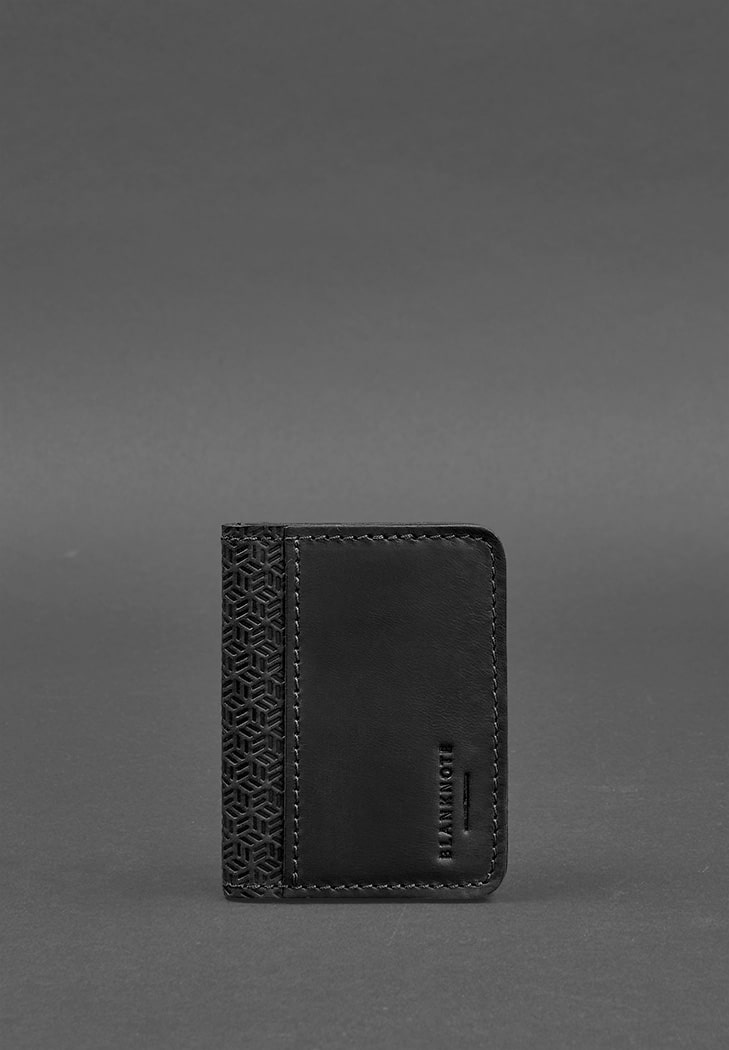 Фото Мужская кожаная обложка для ID-паспорта и водительских прав 4.0 Карбон черная