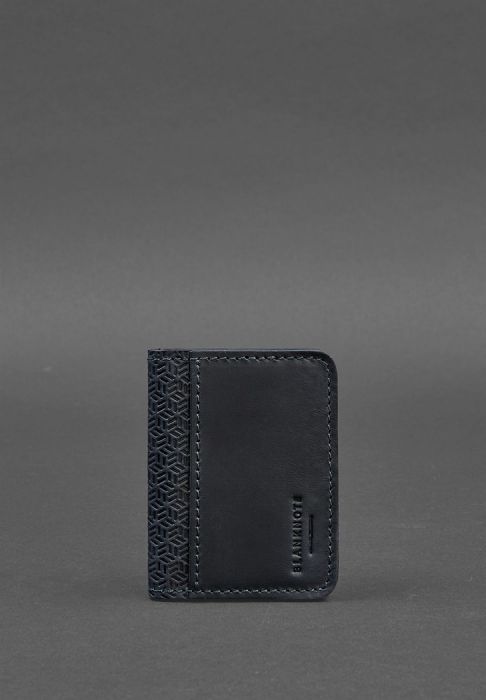 Шкіряна обкладинка для ID-паспорта і водійського повсідчення 4.0 Карбон синя