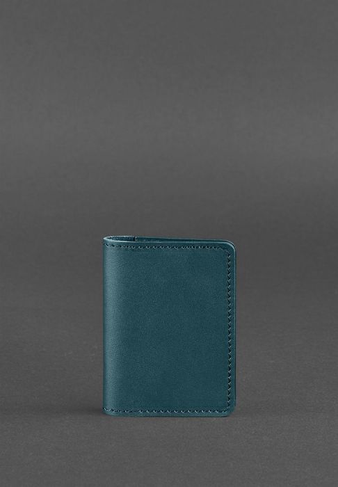 Женский кожаный кард-кейс (визитница) 6.0 зеленый