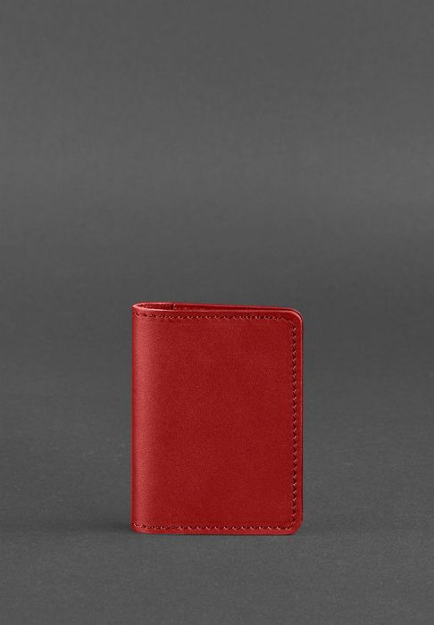 Женский кожаный кард-кейс (визитница) 6.0 красный