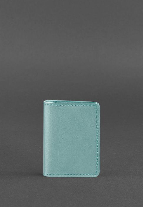 Женский кожаный кард-кейс (визитница) 6.0 бирюзовый