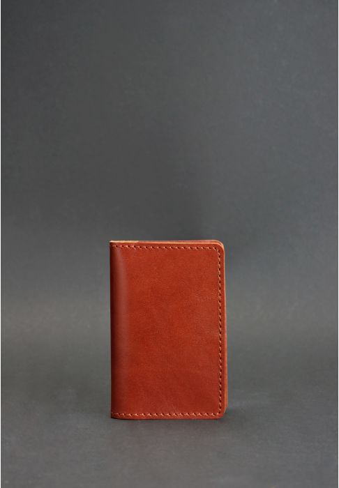 Кожаный кард-кейс (визитница) 6.0 светло-коричневый