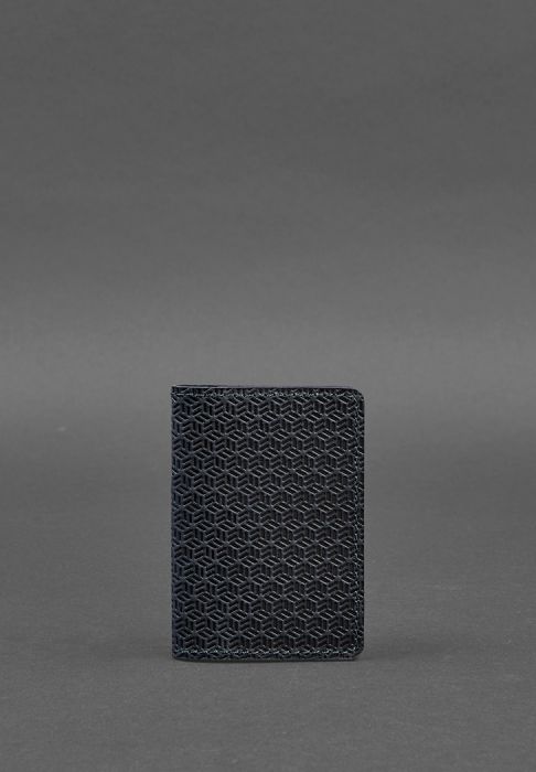 Чоловічий шкіряний кард-кейс (візитниця) 6.0 Карбон синій