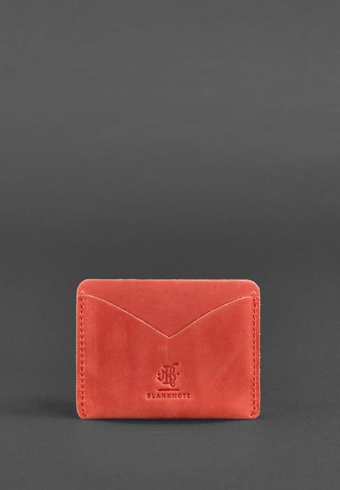 Женская кожаная визитница 5.0 коралловая