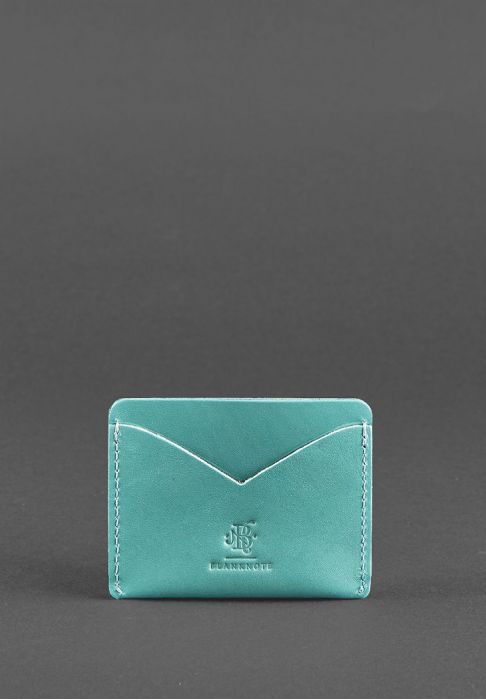 Жіноча шкіряна візитниця 5.0 бірюзоая