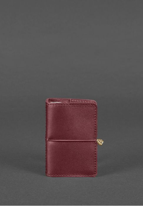 Женский кожаный кард-кейс 7.0 бордовый Краст