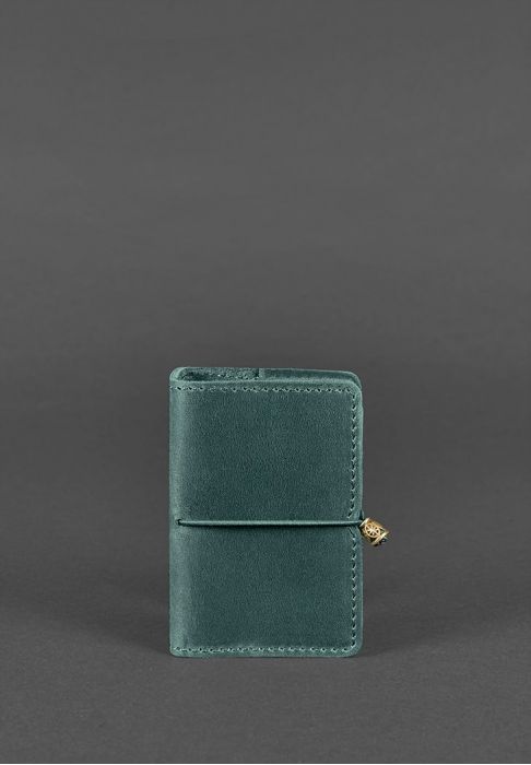 Шкіряний кард-кейс 7.0 зелений Crazy Horse