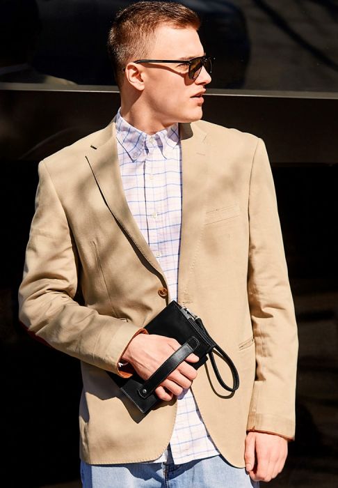 Кожаный мужской клатч-барсетка 3.0 черный Crazy Horse