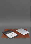 Фото Накладка на стол руководителя - Кожаный бювар 1.0 Светло-коричневый (BN-BV-1-k)