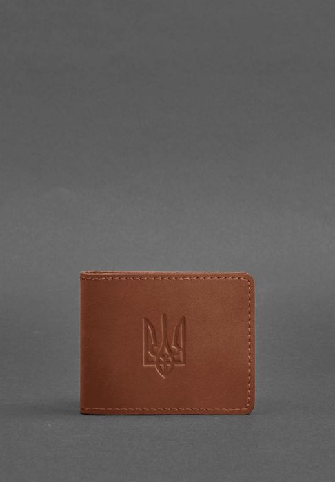 Кожаная обложка для удостоверения с гербом, светло-коричневый Crazy Horse