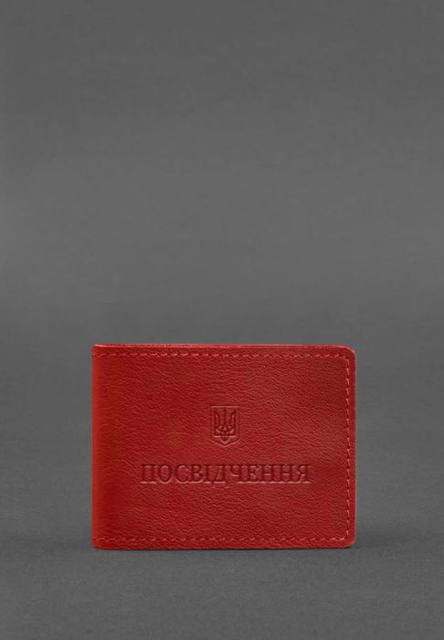 Універсальна шкіряна обкладинка для посвідчення червона