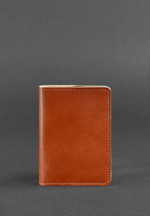 Кожаная обложка для паспорта и военного билета 1.3 светло-коричневая