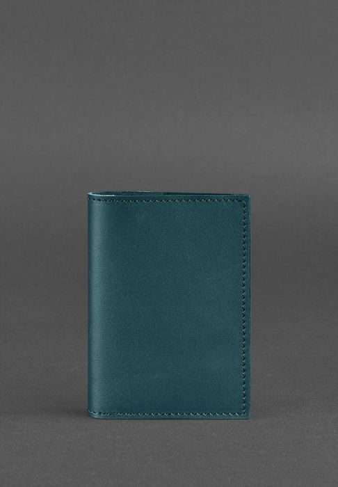 Кожаная обложка для паспорта и военного билета 1.2 зеленая