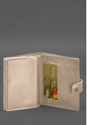 Фото Кожаная обложка-портмоне для военного билета офицера запаса (узкий документ) Светло-бежевый (BN-OP-21-light-beige)