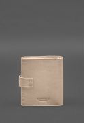 Фото Кожаная обложка-портмоне для военного билета офицера запаса (широкий документ) Светло-бежевый (BN-OP-22-light-beige)