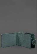 Фото Кожаная обложка-портмоне для удостоверения участника боевых действий (УБД) Зеленая (BN-OP-23-malachite)