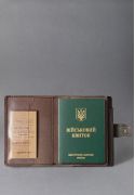 Обложка-портмоне для военного билета и удостоверения УБД коричневая краст - Фото 5 