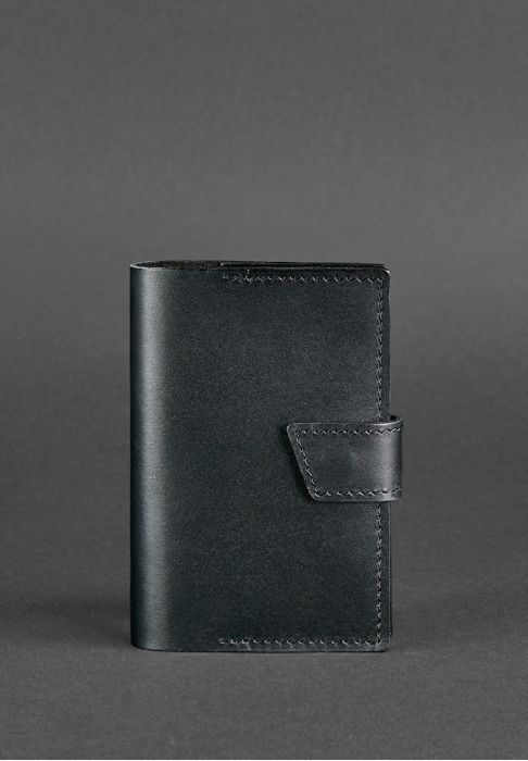 Кожаная обложка для паспорта 4.0 черная