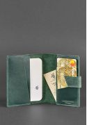 Фото Кожаная обложка для паспорта 4.0 зеленая