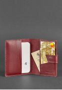 Фото Кожаная обложка для паспорта 4.0 бордовая