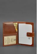 Фото Шкіряна обкладинка для паспорта 5.0 (з віконцем) світло-коричнева
