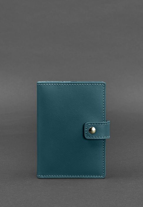 Кожаная обложка для паспорта 5.0 (с окошком) зеленая
