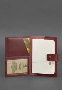 Фото Кожаная обложка для паспорта 5.0 (с окошком) бордовая Краст