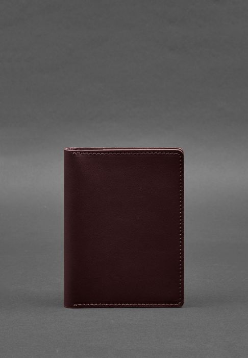 Фото Кожаная обложка-органайзер для документов 6.1 бордовый краст (BN-OP-6-1-vin)