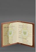 Фото Шкіряна обкладинка для військового квитка з кишенями 7.2 світло-коричневий краст (BN-OP-7-2-k)