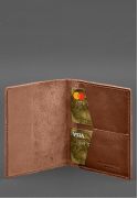 Фото Кожаная обложка для военного билета с карманами 7.2 светло-коричневый краст (BN-OP-7-2-k)