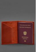 Фото Кожаная обложка для паспорта с австрийским гербом коралл (BN-OP-AT-coral)