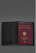 Фото Кожаная обложка для паспорта с австрийским гербом черная Crazy Horse (BN-OP-AT-g-kr)