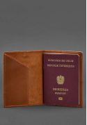 Фото Шкіряна обкладинка для паспорта з австрійським гербом світло-коричнева Crazy Horse (BN-OP-AT-k-kr)