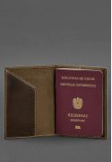 Фото Шкіряна обкладинка для паспорта з австрійським гербом темно-коричнева Crazy Horse (BN-OP-AT-o)