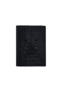 Фото Кожаная обложка для паспорта с канадским гербом темно-синяя Crazy Horse (BN-OP-CA-nn)