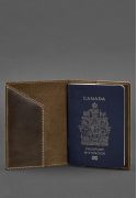 Фото Кожаная обложка для паспорта с канадским гербом темно-коричневая Crazy Horse (BN-OP-CA-o)