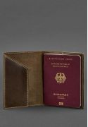 Фото Шкіряна обкладинка для паспорта з гербом Німеччини темно-коричнева Crazy Horse (BN-OP-DE-o)