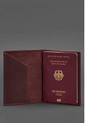 Фото Шкіряна обкладинка для паспорта з гербом Німеччини бордова Crazy Horse ( BN-OP-DE-vin )
