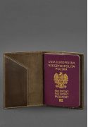Фото Кожаная обложка для паспорта с польским гербом темно-коричневая Crazy Horse (BN-OP-PL-o)