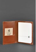Фото Обкладинка для паспорта 1.0 коричнева, Коньяк (шкіра) + блокнотик