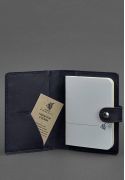 Фото Кожаная обложка для паспорта 3.0 темно-синяя