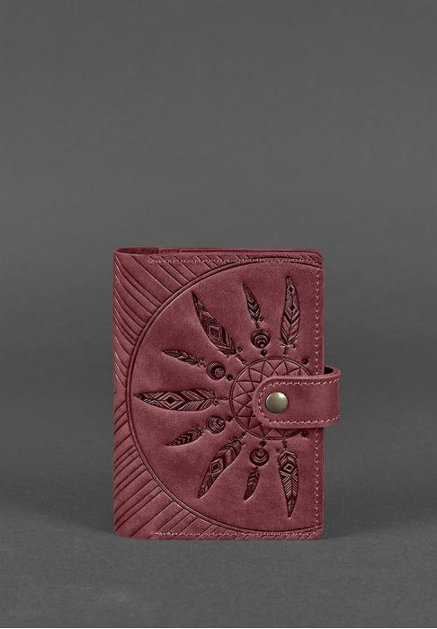 Жіноча шкіряна обкладинка для паспорта 3.0 Інді бордова