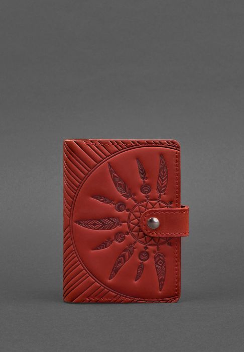 Женская кожаная обложка для паспорта коралловая 3.0 Инди