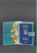 Фото Шкіряна обкладинка для паспорта 3.0 бірюзова