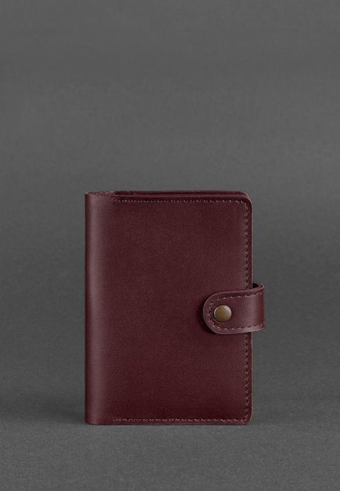 Кожаная обложка для паспорта 3.0 бордовая
