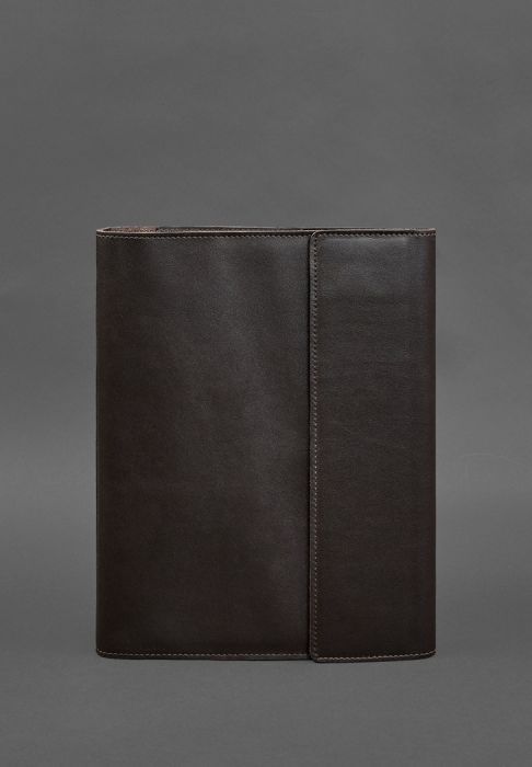 Фото Шкіряна папка для документів "Сімейна" на сегрегаторі з файлами А4 темно-коричнева (BN-DC-4-1-choko)