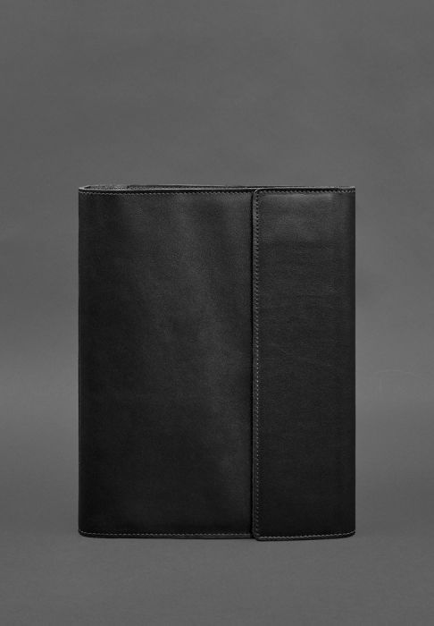 Фото Шкіряна папка для документів "Сімейна" А4 на сегрегаторі з файлами чорна (BN-DC-4-1-g)