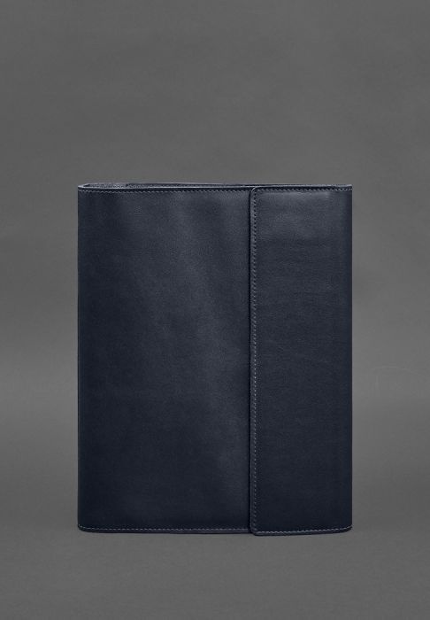 Фото Шкіряна папка для документів "Сімейна" А4 на сегрегаторі з файлами темно-синя (BN-DC-4-1-navy-blue)